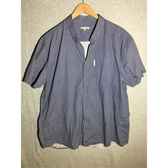 Mens Marc Ecko Button Up Shirt Patterned Casual Formal Dark Blue - Picture 1 of 6